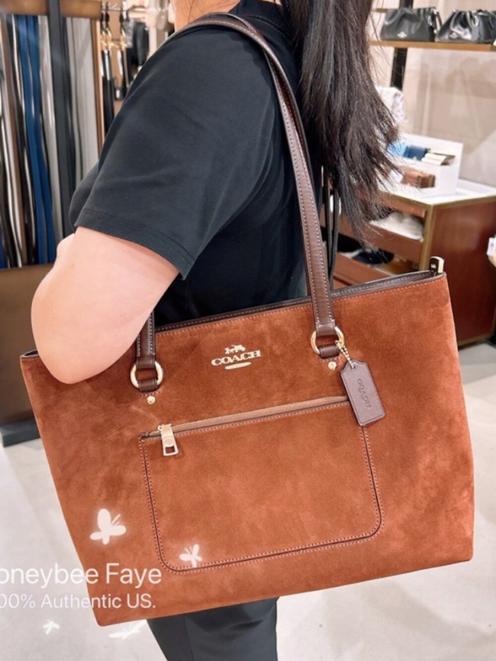 Coach Station Tote Bag Suede Ccc77 So Popular vintage brown
